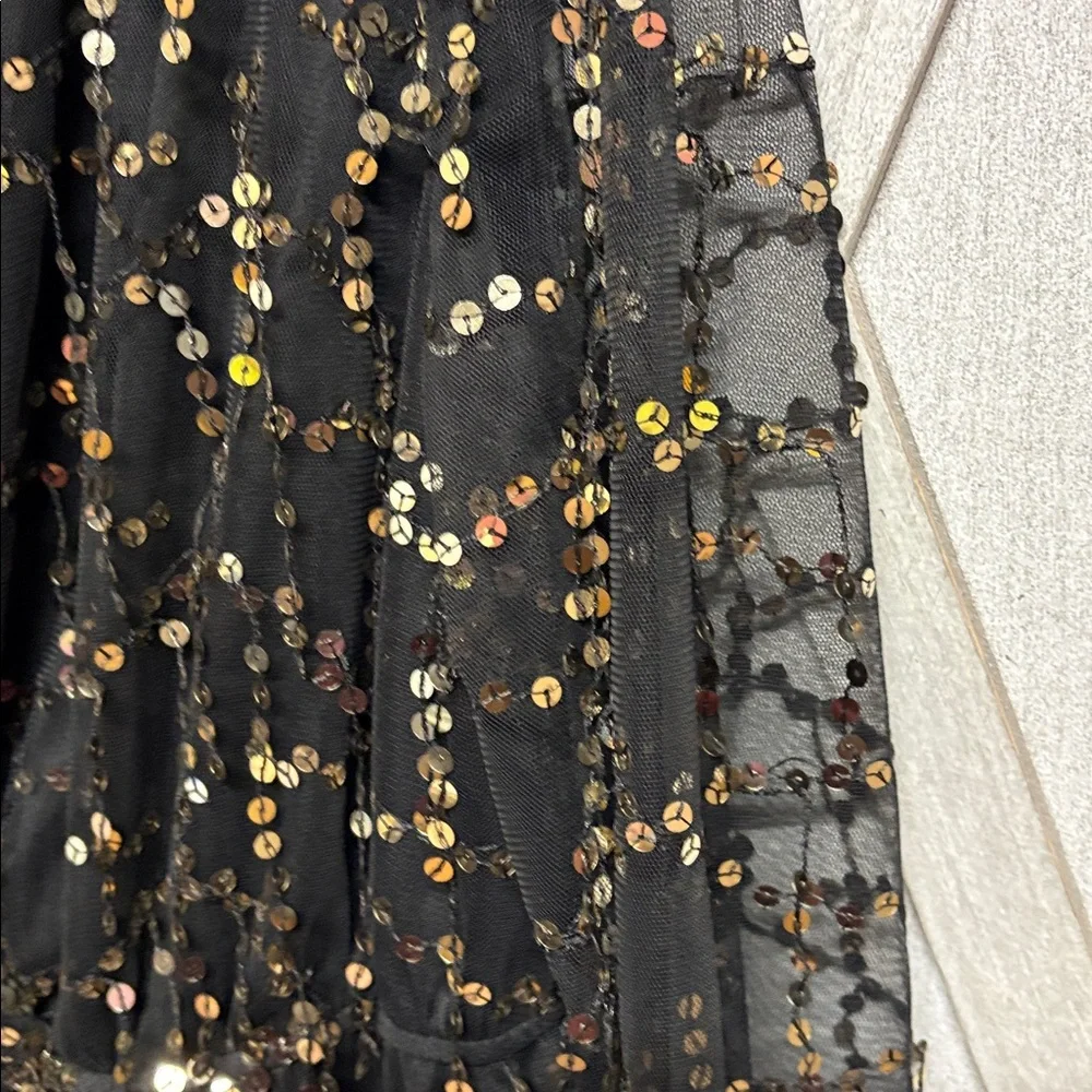 Black and Gold Sequin Jumpsuit - Picture 6 of 6